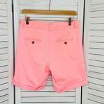 H&M Twill Cuffed Chino Bermuda Shorts Neon Coral Size 6 Stretch Photo 1