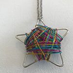 Wire Wrapped Rainbow Star Necklace VTG Never Worn Silver Photo 1