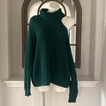 AQUA Cutout Turtleneck Sweater in Emerald Green Size XL New w/Tag Photo 2