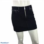 Hudson Jeans Hudson Suede Leather Mini Skirt Black Sz 26 Photo 2
