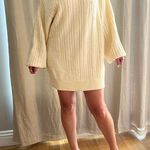 Tularosa Women’s  Revolve Cream Cable Cozy Knit Sweater Dress sz Large Like New Photo 0