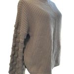 &merci &MERCI Gray Chunky Knit Balloon Sleeves Oversized Relaxed Acrylic Sweate… Photo 0