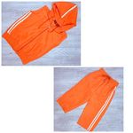 Vinatge retro east west orange track suit sleeveless hooded shirt cropped pant m Size M Photo 1