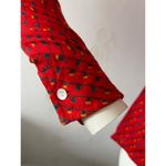 Vintage Michel Comte French red yellow blue paisley candy corn long sleeve blous Size undefined Photo 4