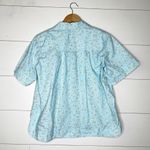 Ganni  Floral Organic Cotton Poplin Button-up Shirt In Blue Photo 4