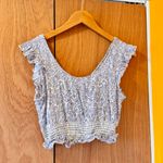 Patrons of Peace 🎅3/$15 SALE Floral Blue Sleeveless Top M Photo 7