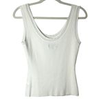 Camille La Vie White Fitted Ribbed Tank Top Rayon Nylon Large Capsule Minimalist Photo 3