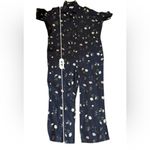 Thakoon Black‎ Floral Cropped Jumpsuit Women’s Size 8 Short Sleeve Multicolor Black Photo 13