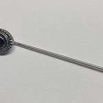 Pretty Sarah Coventry Signed SARAH Brooch Stick Lapel Pin Silver Tone / Grey Photo 0