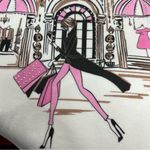 Kiss & Fly small Off White 3/4 Sleeve Shopping Girl Embellished Sweater Knit Top Photo 7