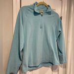 L.L. Bean Size S Aqua Blue Mock Beck Long Sleeve Quarter Zip Pullover Fleece Top Photo 5