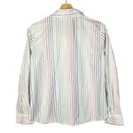 Talbots White Pastel Stripe Button Down Dress Long Sleeve S Photo 1