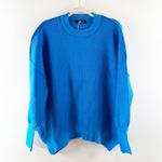 Lillusory Crewneck Ribbed Long Sleeve Oversized Sweater Blue Medium Photo 2
