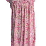PINK LABEL Nightgown Large Pink Floral Knit Butterfly Cap Sleeve Knee Length Photo 0