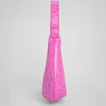 NWT BY FAR Baby Amber Fuchsia Circular Croco Embossed Leather Pink Photo 5