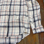 Marine layer Women's  Plaid Button Down L White Blue Red Photo 4