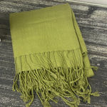 Pashmina  Army Green Rectangular Fringe Trim Scarf OS Photo 0