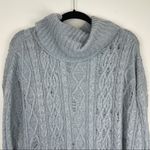 Free People  Oversized Cable Knit Distressed Tunic Sweater Photo 6