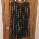 Loft Black & White Windowpane Side Tie Dress With Pockets Photo 9