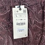ZARA  Women’s Purple Paisley Print Pull On Casual Pants Size L NWT Photo 4