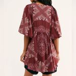 Free People girl talk printed v-neck tunic size XS floral print uneven hemline Photo 11