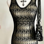 Wet Seal Vintage Y2K Black Lace Dress Sheer Grunge‎ Victorian Gothic Dark Academia Small Photo 0