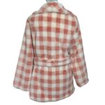 APPARIS Gingham Teddy Sherpa Coat Pink Women’s Size S/M Belted Check Jacket Size M Photo 2
