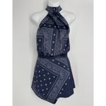 Stylestalker Bandana Print Halter Mini Dress Size Small Navy Built in Shorts Photo 1