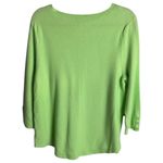 Talbots Size Xl Lime Green Sweater Diamond Knit Button Detail Casual Soft Mature Photo 6