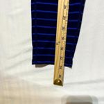 Athleta  Chaturanga Capri Legging Women's Medium Blue Striped‎ Stretch Logo Photo 4