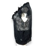 Pure Energy Womens Blouse Top Shirt Sheer Lace Ruffled Pullover Black Size 4 Photo 5