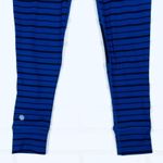 Athleta ‎ Stripe Accelerate Workout Leggings Medium Blue Black Athletic Run Photo 8