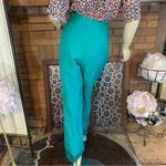 Evan Picone EVAN-PICONE TEAL GREEN LINEN BLEND STRAIGHT LEG TROUSERS (16) Photo 4