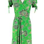 Veronica M Wrap Dress Womens S Green Floral V-Neck Stretch Cool Comfortable Photo 0