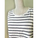 Athleta Women’s 100% Linen Striped Sleeveless Tank Top Tulip Hem Black White M Photo 9