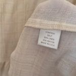 Maven West  Linen Blend Sleeveless V-Neck Ruffle Hem Dress Size Small Beige Boho Photo 2