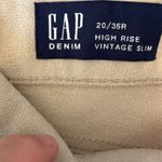 Gap  Denim High Rise Vintage Slim Cobblestone Beige Faux Leather Pants Size20/35R Photo 3