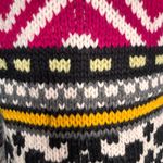 Vintage Icelandic Design Fair Isle Knit Vest Wool Blend Zip Front Large Warm Ski Black Photo 12