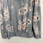 Women's Floral Pullover Hooded Lightweight Sweatshirt Size Small Blue Photo 7