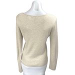 Banana Republic Women's Cream Rib Knit Square Neck Long Sleeve Sweater Top Sz L Photo 1