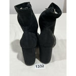 Madden Girl Woman’s  Black Fabric 9m Side Zip Block Heel Ankle Bootie Photo 4