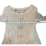 Anthropologie Sylt Boucle Pointelle Pullover Sweater Knitted Knotted Pink croche Photo 5