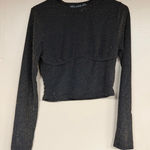 HYFVE Women's Black Gold Sparkle Long Sleeve Tee Standard L Photo 0