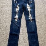Miley Cyrus Authentic Y2K Max Azaria Size 5 dark wash distressed midrise straight jeans Photo 0