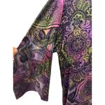 Natori Long Housecoat Dress Purple Floral Kimono Sleeve M Photo 3
