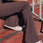 Aerie Brown Ribbed Flared Leggings Photo 2