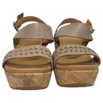 Kork-Ease Sandals Womens 7 Tan Leather Wedge Austin Braid Cork Espadrille Beach Photo 7