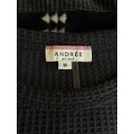 Andree by Unit Andree' By Unit Black/Gray Waffle Knit‎ Long Chiffon Snake Sleeves Blouse Size M Photo 5