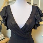 Dessy Collection Metallic Navy Blue Ruffled Sleeve A Photo 2