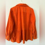 Loft VTG The  Button Down Long Sleeve Blouse Shirt Flowy Shacket Orange Size L XL Photo 5